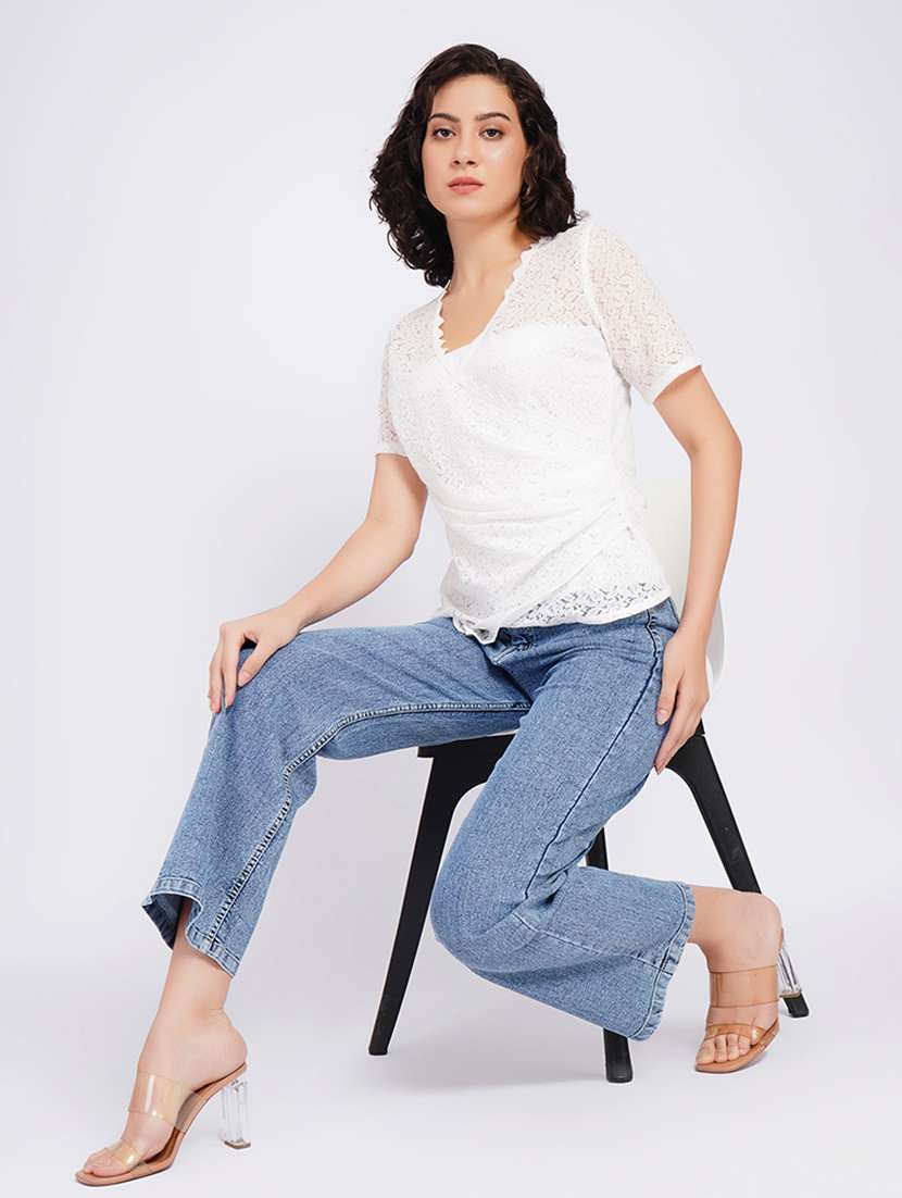 women self design short sleeves regular - 22554894 -  Standard Image - 6