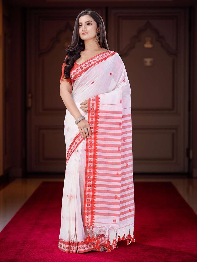 women self design handloom saree with blouse - 22554908 -  Standard Image - 1