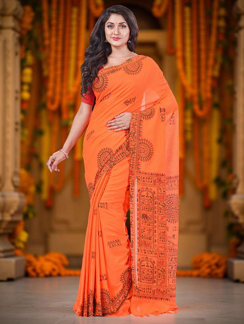 women printed casual wear saree with blouse - 22554935 -  Standard Image - 1