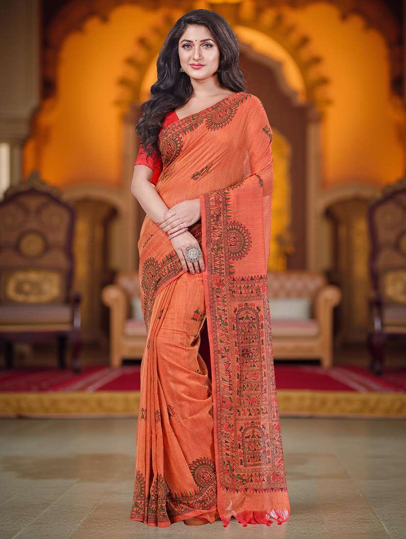women printed casual wear saree with blouse - 22554939 -  Standard Image - 1