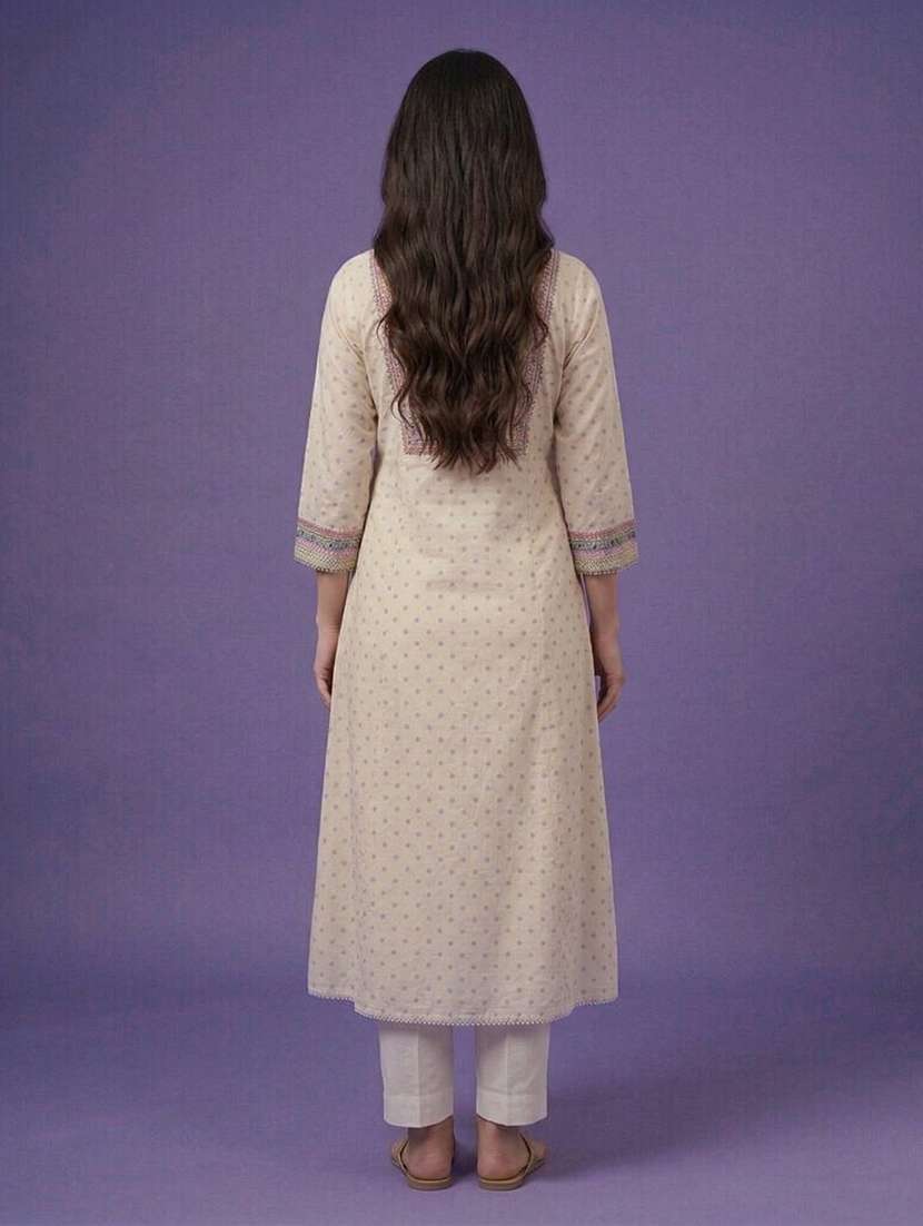 women printed three quarter sleeve anarkali kurta - 22555037 -  Standard Image - 4