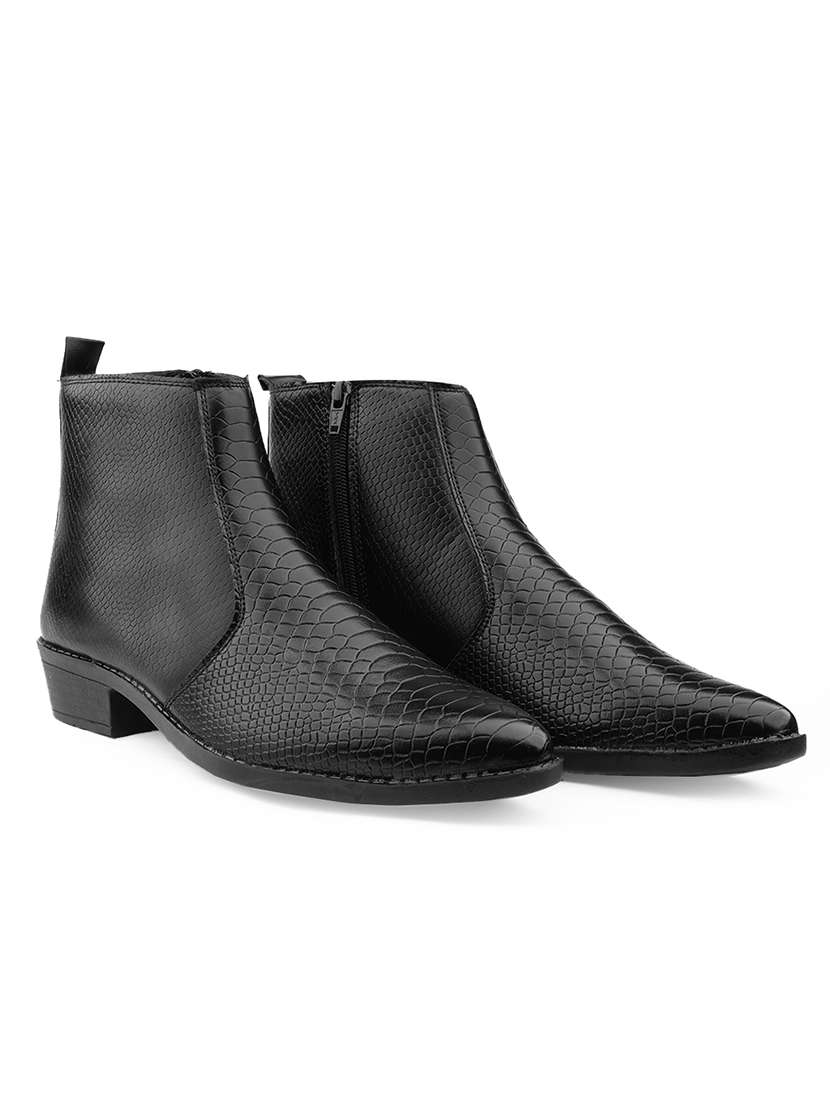 men black slip on boot - 22555064 -  Standard Image - 1
