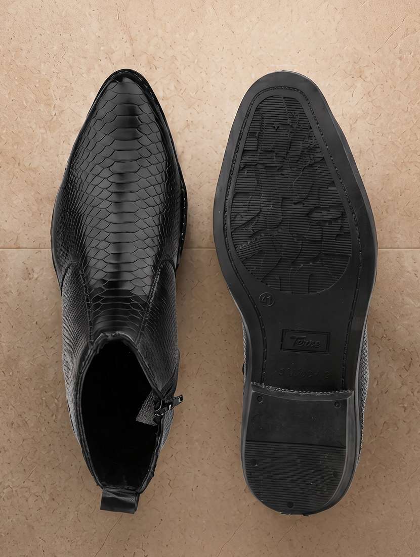 Men Black Slip On Boot - 22555064 -  Standard Image - 4