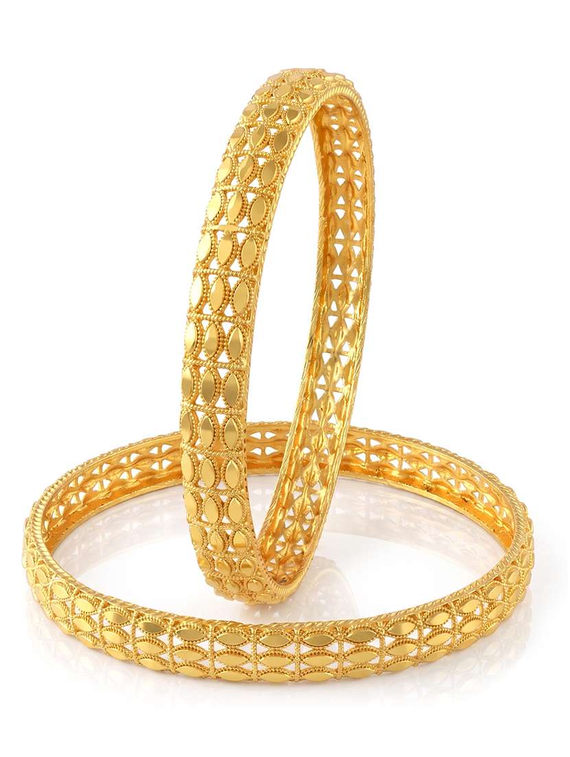 brass micron gold plated rawa work handmade bangle set for women - 22555076 -  Standard Image - 1