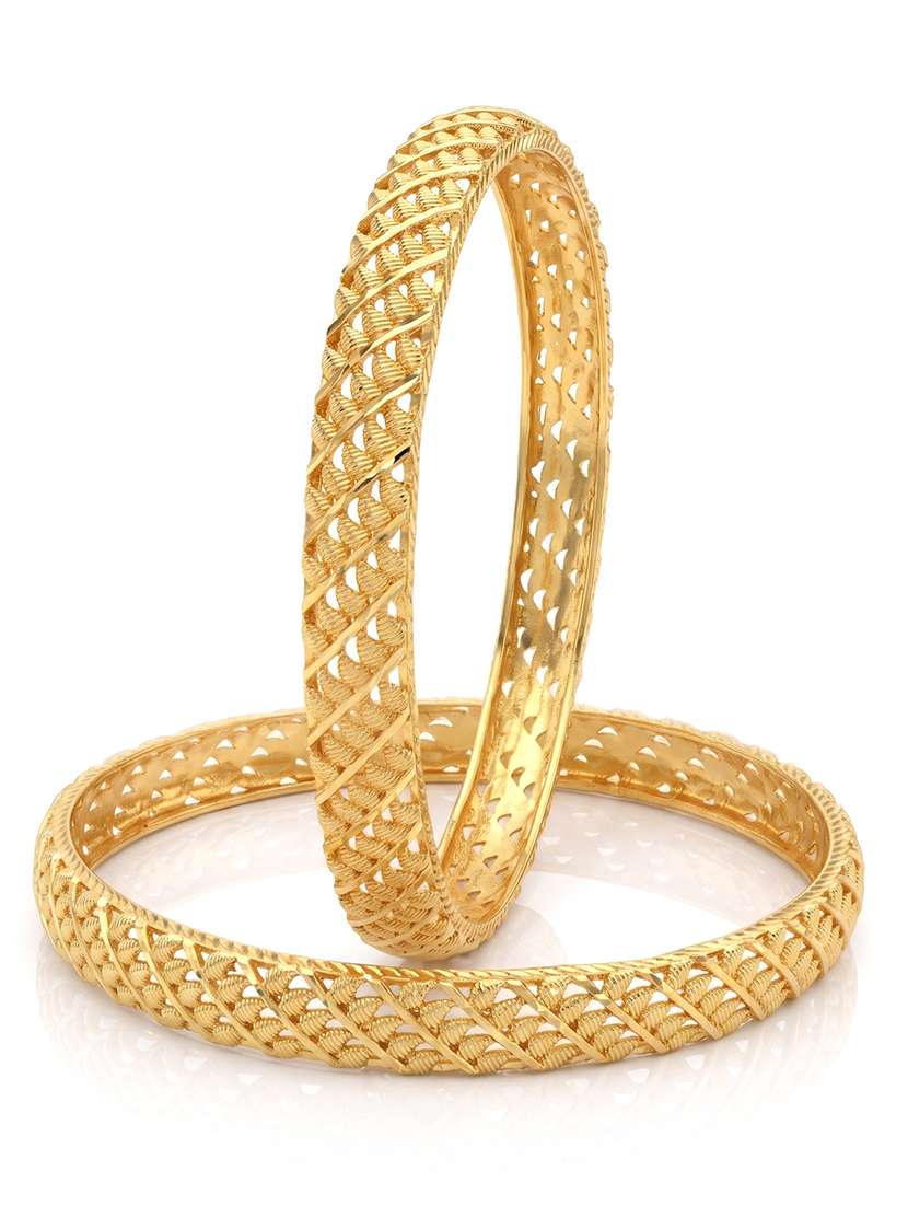 brass micron gold plated rawa work handmade bangle set for women - 22555077 -  Standard Image - 1