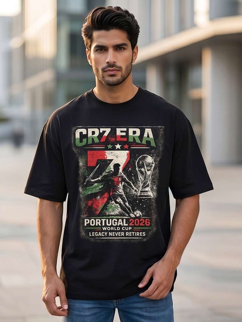 men printed short sleeves oversized t-shirt