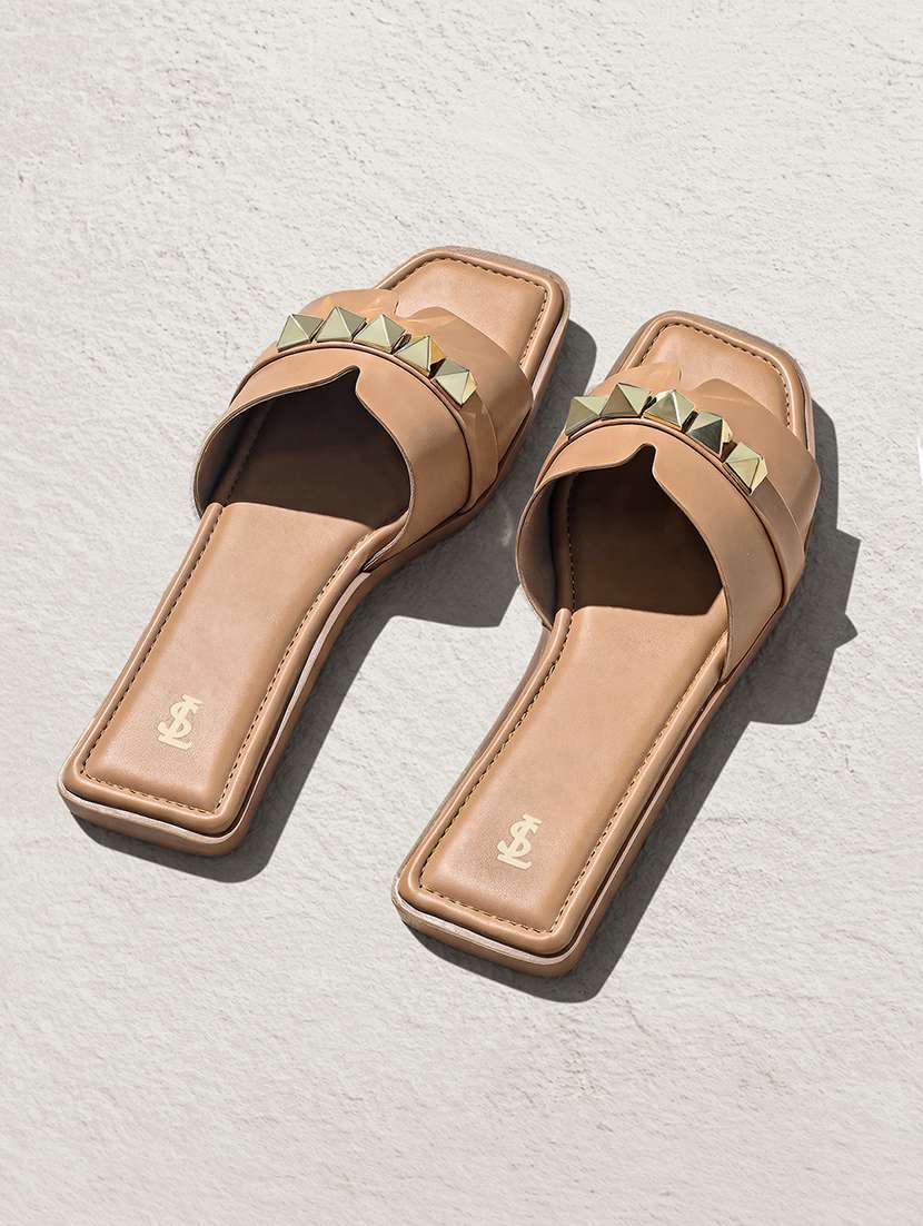 women embellished slip on flats