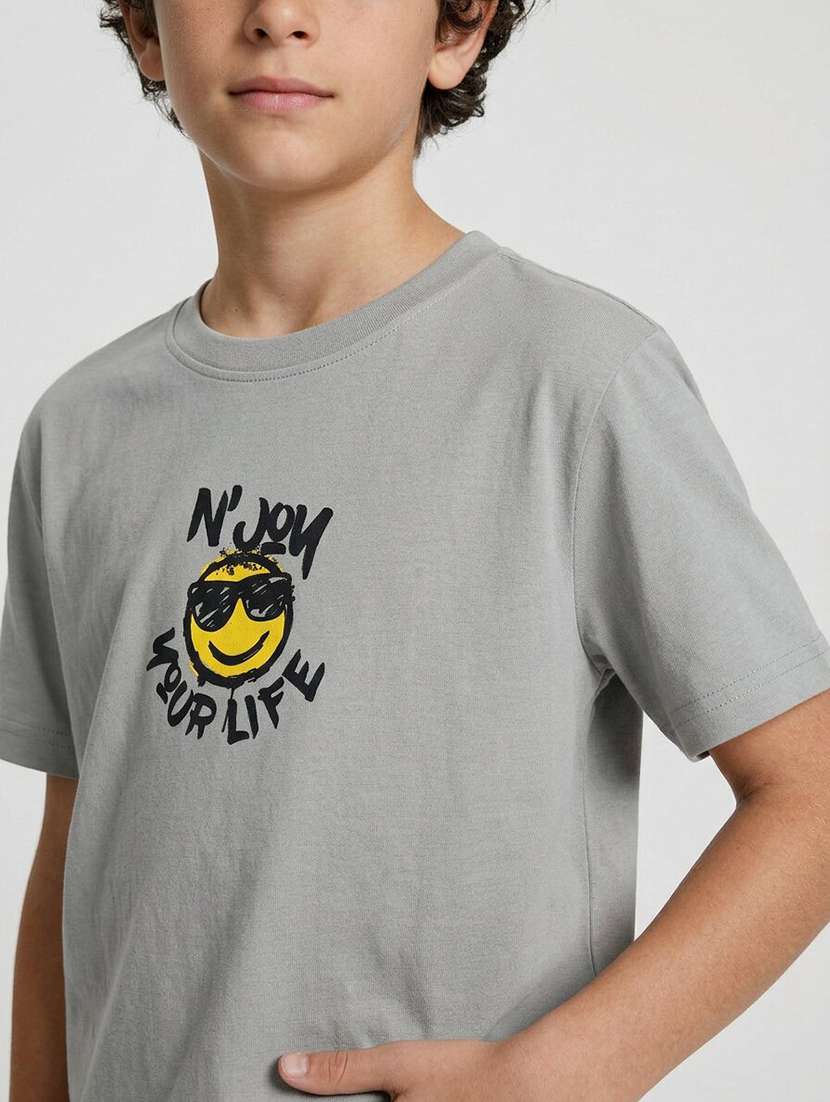 Boys Printed Short Sleeves Regular Fit T-shirt - 22555860 -  Standard Image - 1