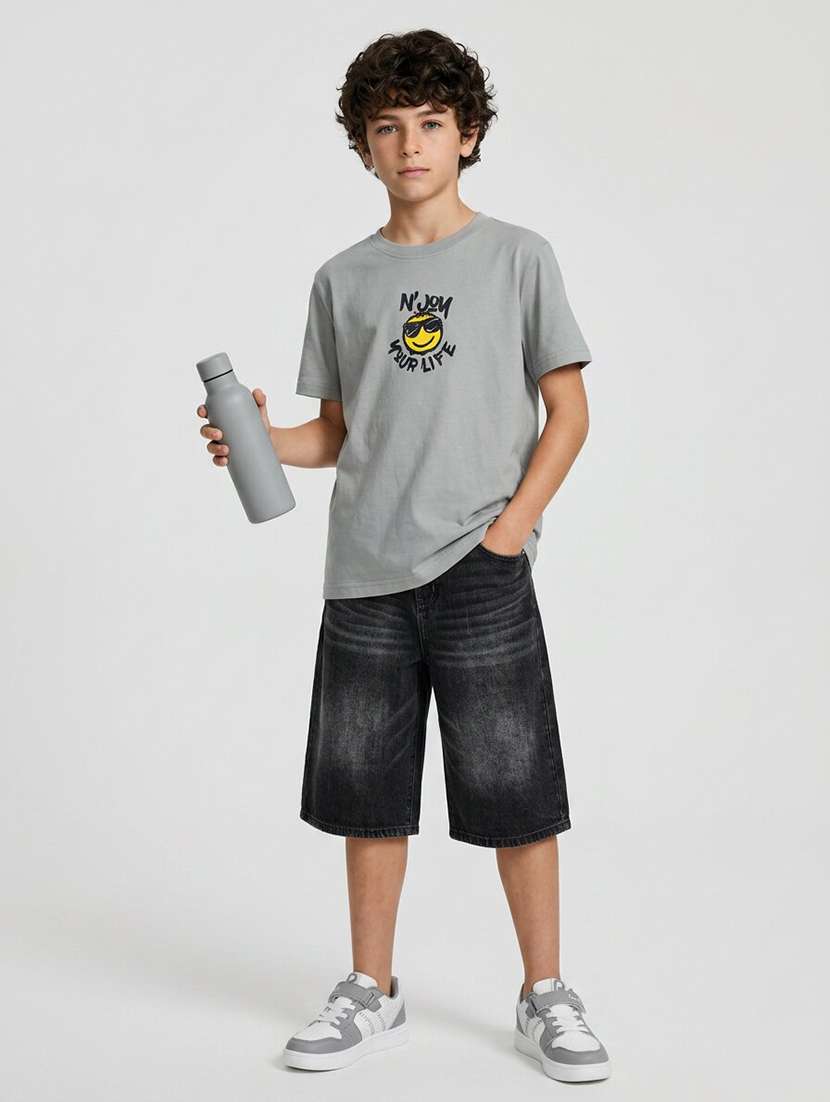 Boys Printed Short Sleeves Regular Fit T-shirt - 22555860 -  Standard Image - 4
