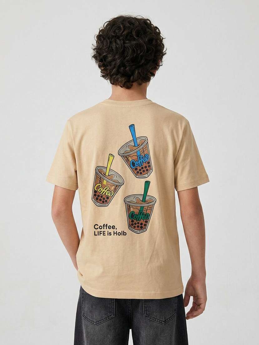 boys printed short sleeves regular fit t-shirt