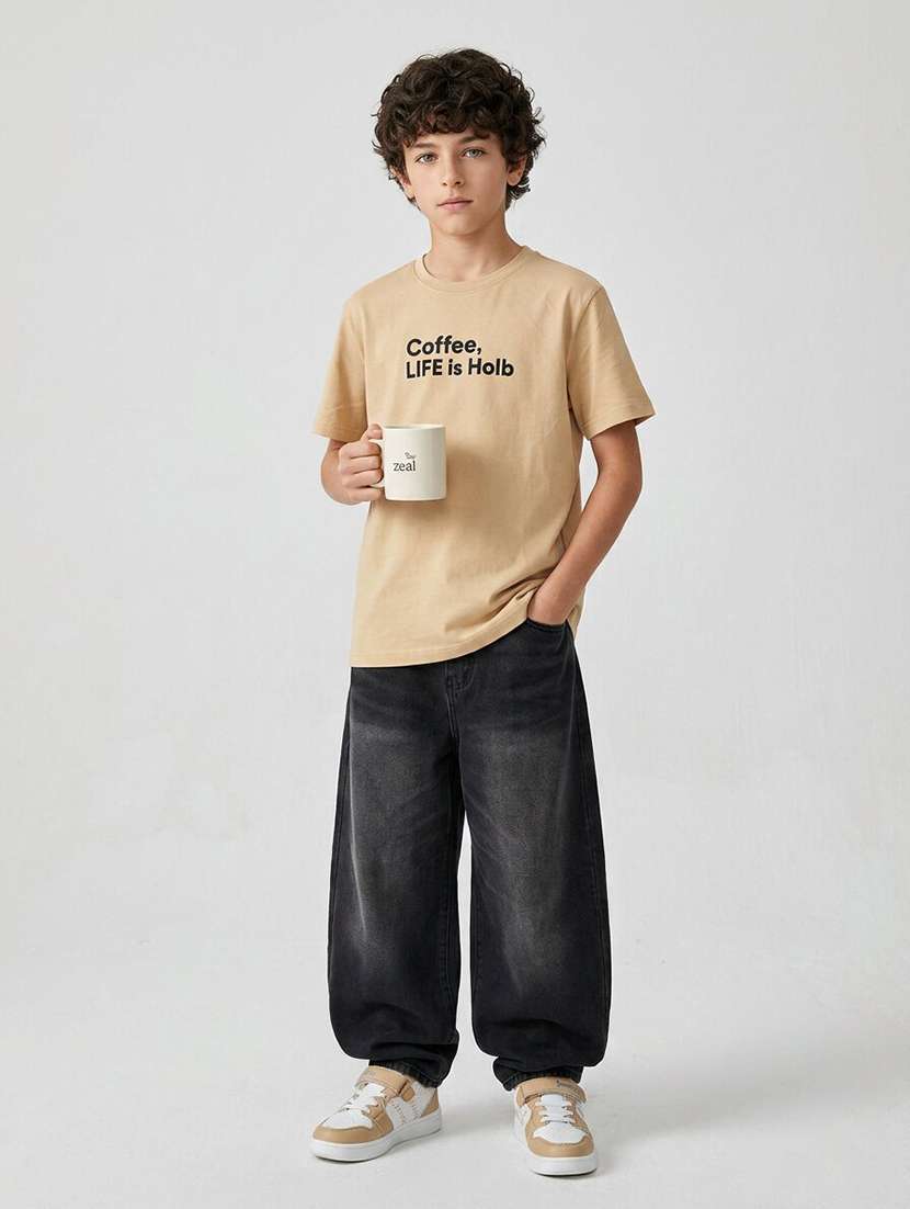Boys Printed Short Sleeves Regular Fit T-shirt - 22555878 -  Standard Image - 4