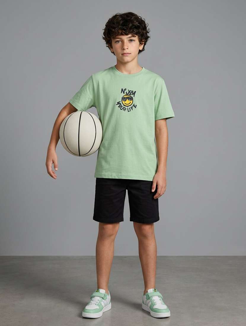 Boys Printed Short Sleeves Regular Fit T-shirt - 22555884 -  Standard Image - 4