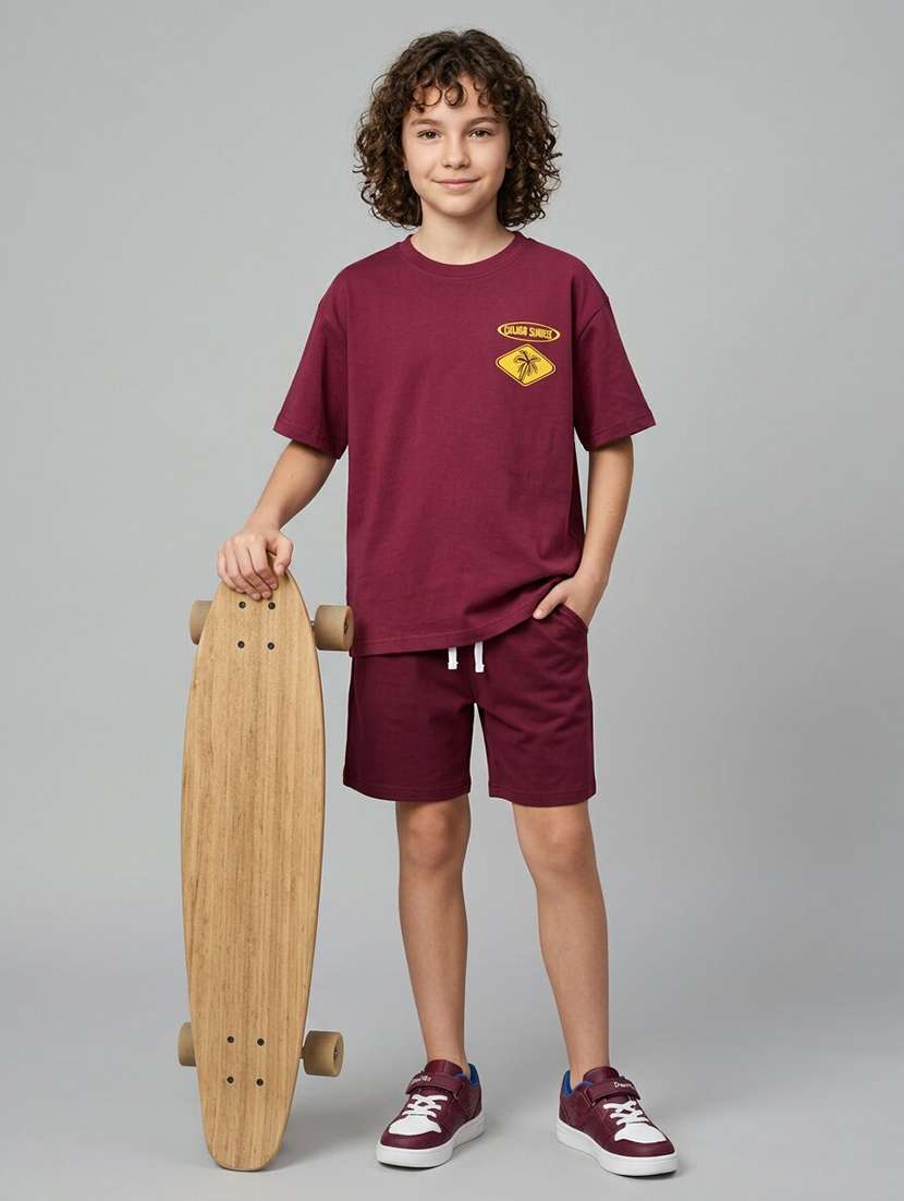 Boys Printed Short Sleeves Regular Fit T-shirt - 22555888 -  Standard Image - 4