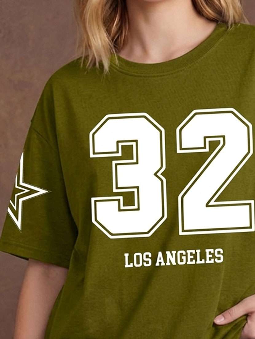 women printed short sleeves oversized t-shirt - 22556270 -  Standard Image - 1