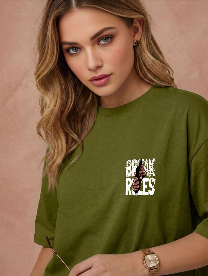women printed short sleeves oversized t-shirt - 22556321 -  Standard Image - 1