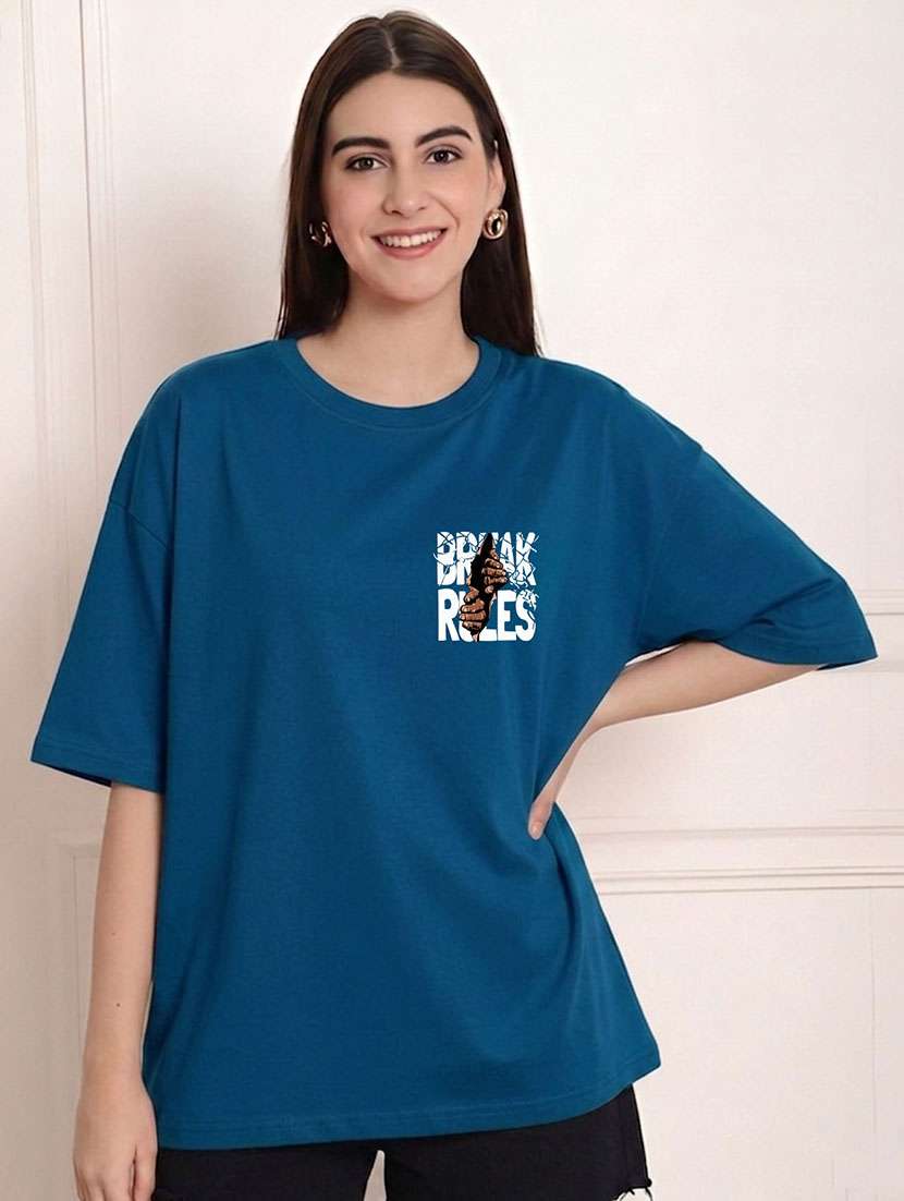 women printed short sleeves oversized t-shirt - 22556322 -  Standard Image - 1