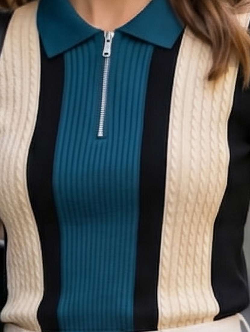 women colourblocked short sleeves polo t-shirt - 22556420 -  Standard Image - 1
