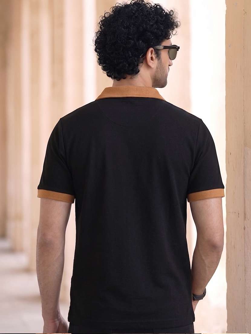 men color block short sleeve regular fit polo t-shirt - 22556738 -  Standard Image - 4