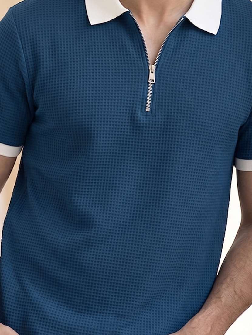 men textured short sleeve regular fit polo t-shirt - 22556787 -  Standard Image - 1