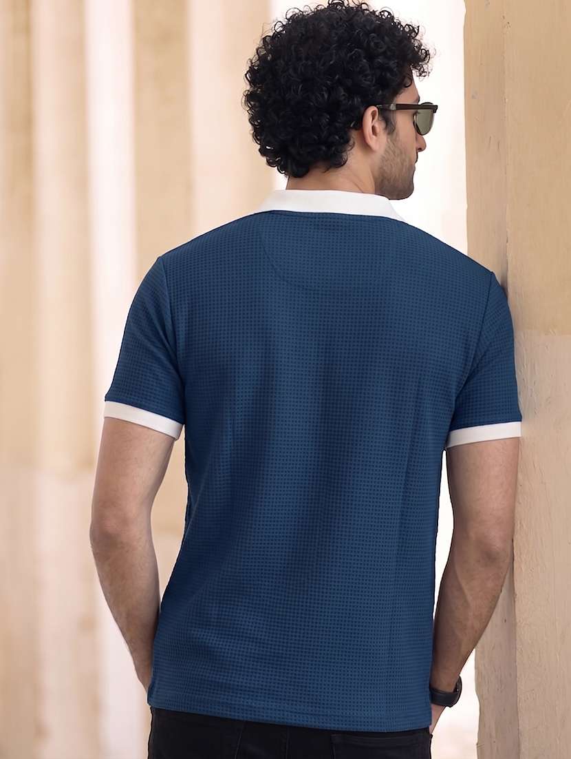 men textured short sleeve regular fit polo t-shirt - 22556787 -  Standard Image - 4