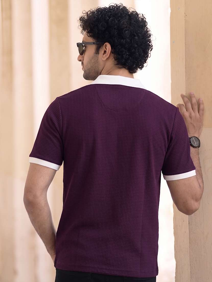 men textured short sleeve regular fit polo t-shirt - 22556788 -  Standard Image - 4