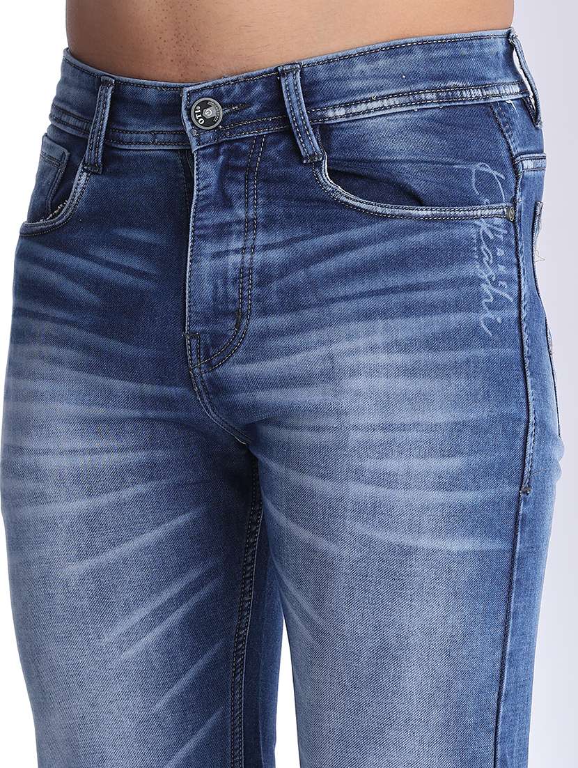men washed mid rise ankle length slim fit jeans - 22556890 -  Standard Image - 1