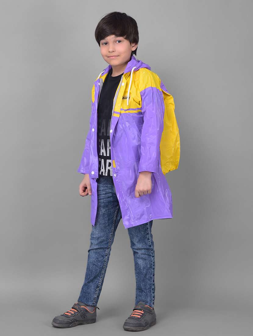 kids colourblocked long sleeves raincoat - 22557151 -  Standard Image - 1