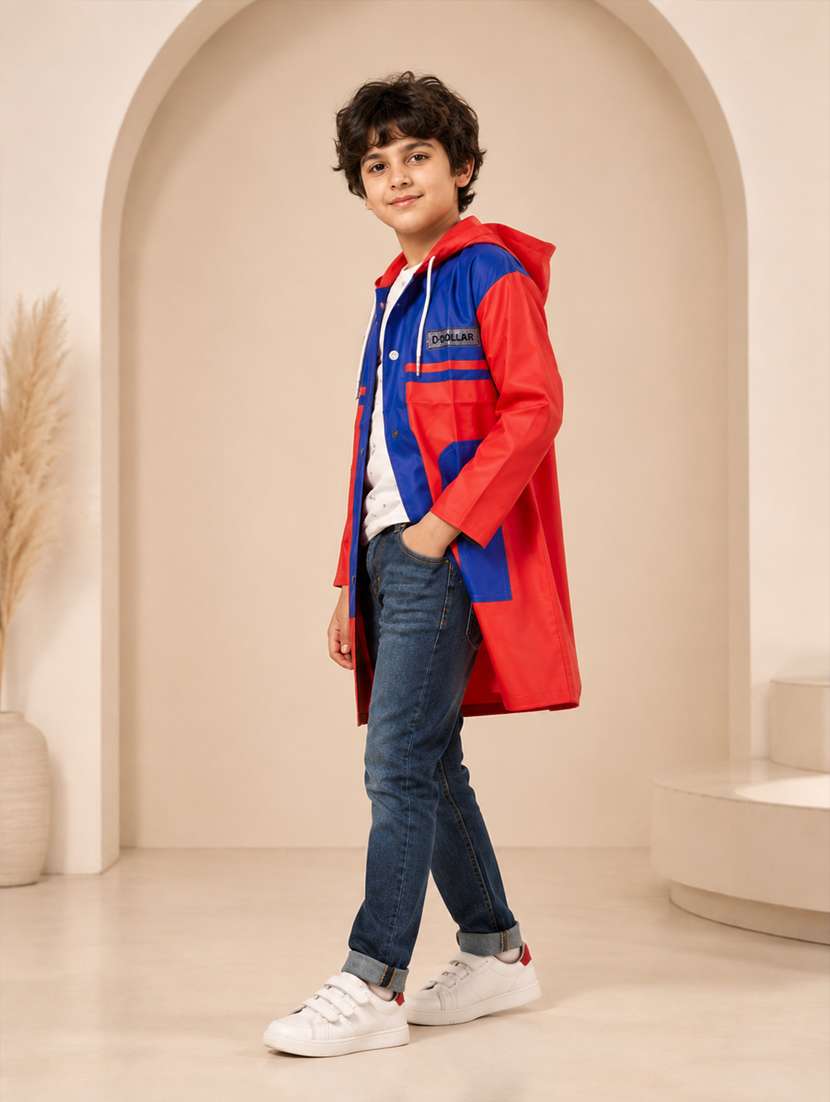 kids colourblocked long sleeves raincoat - 22557161 -  Standard Image - 1