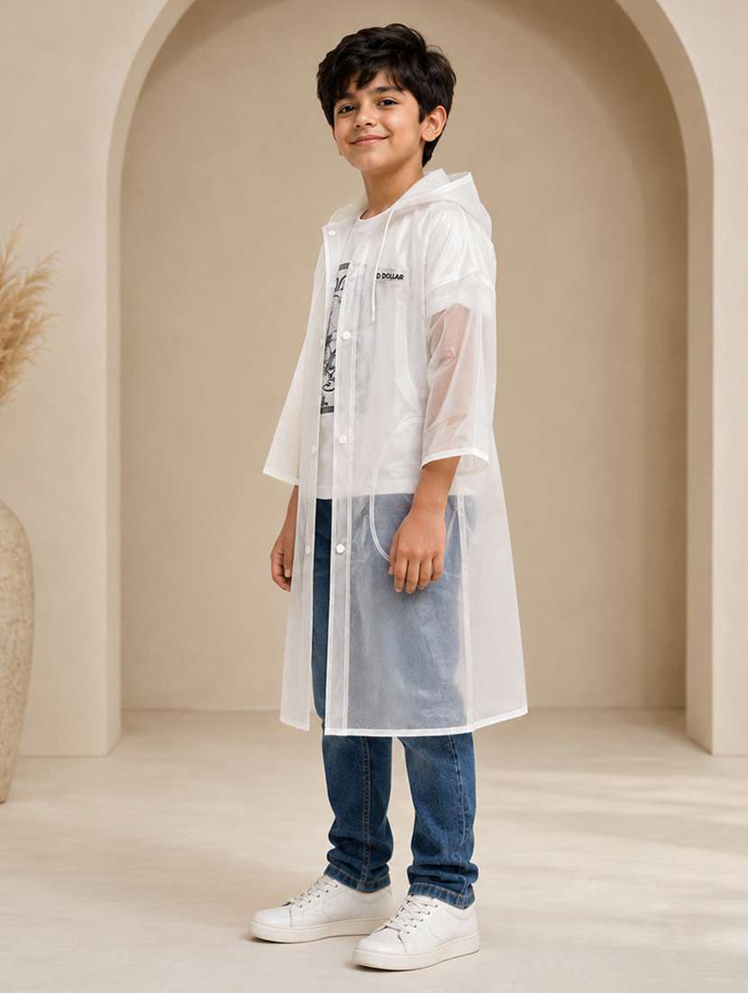 kids solid long sleeves raincoat - 22557168 -  Standard Image - 1