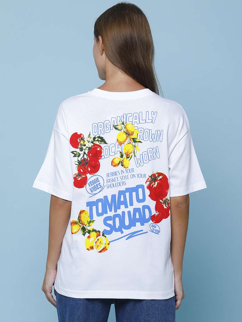 women printed short sleeves oversized t-shirt