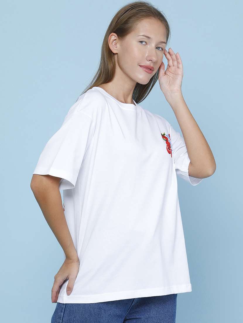 women printed short sleeves oversized t-shirt - 22557290 -  Standard Image - 4