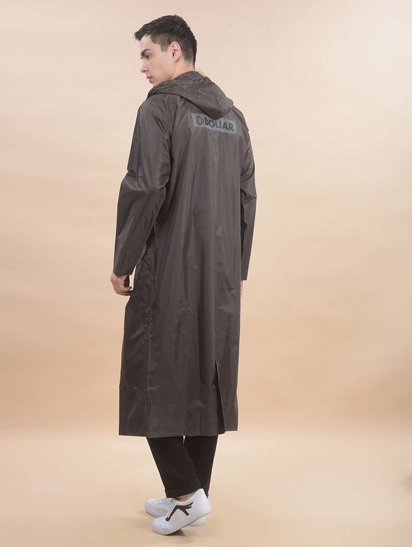 men solid long sleeve hooded raincoat - 22557295 -  Standard Image - 4