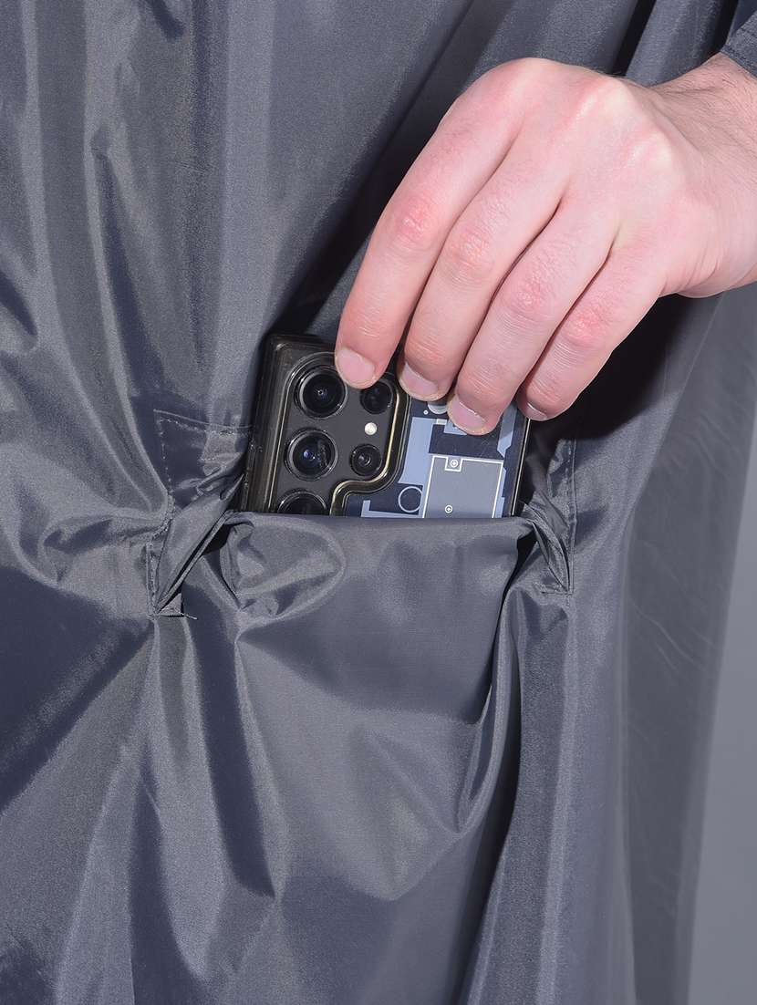 men solid long sleeve hooded raincoat - 22557300 -  Standard Image - 1