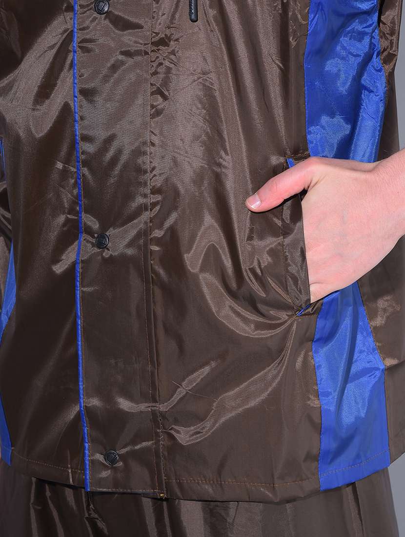 men color block long sleeve hooded rain suit set - 22557560 -  Standard Image - 1
