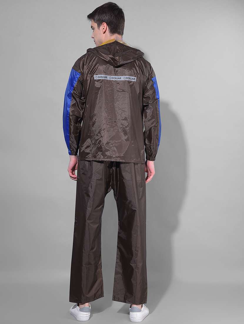 men color block long sleeve hooded rain suit set - 22557560 -  Standard Image - 4