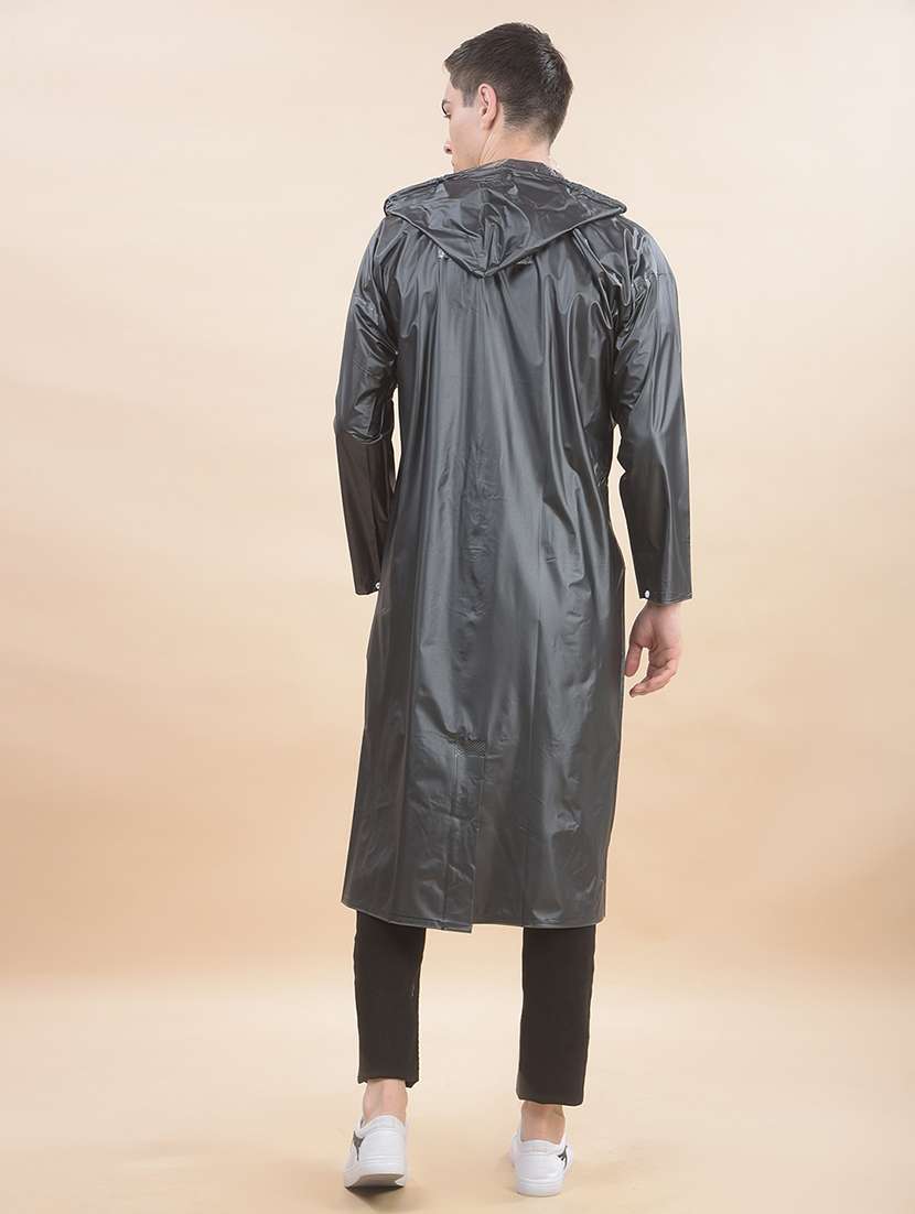 men solid long sleeve hooded raincoat - 22557636 -  Standard Image - 4