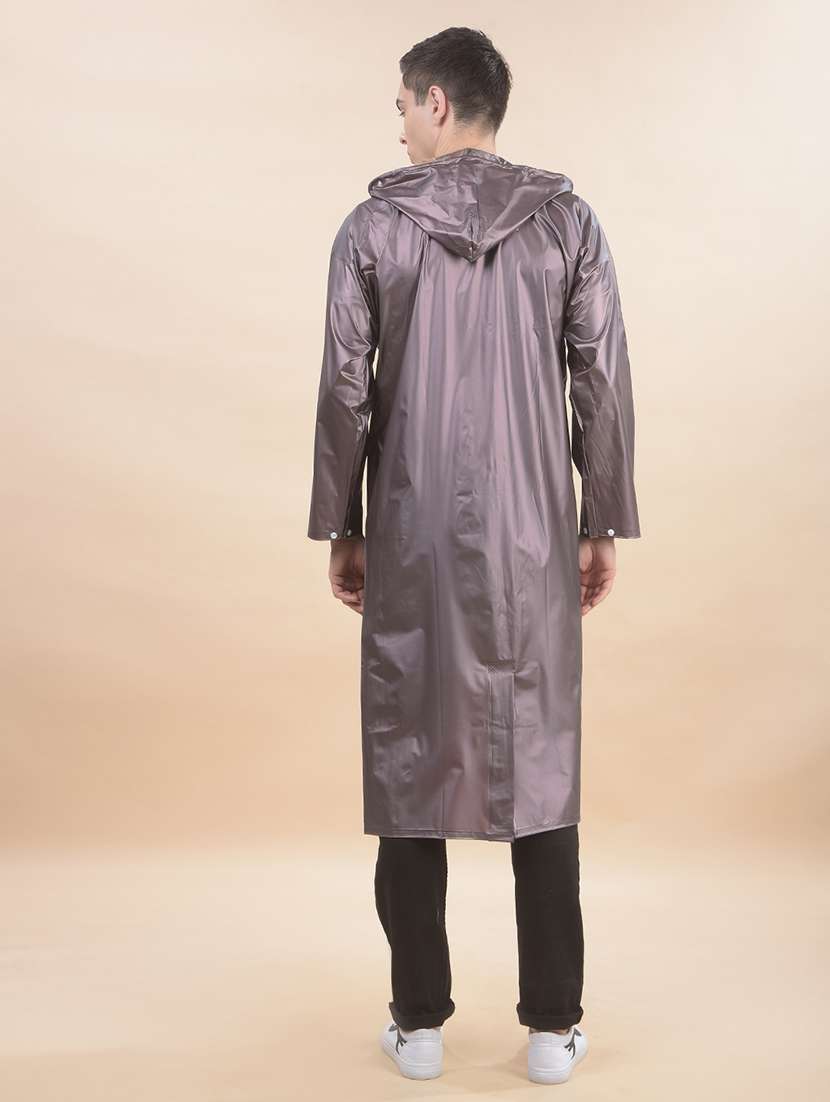men solid long sleeve hooded raincoat - 22557639 -  Standard Image - 4
