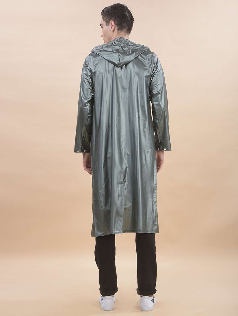 men solid long sleeve hooded raincoat - 22557641 -  Standard Image - 4