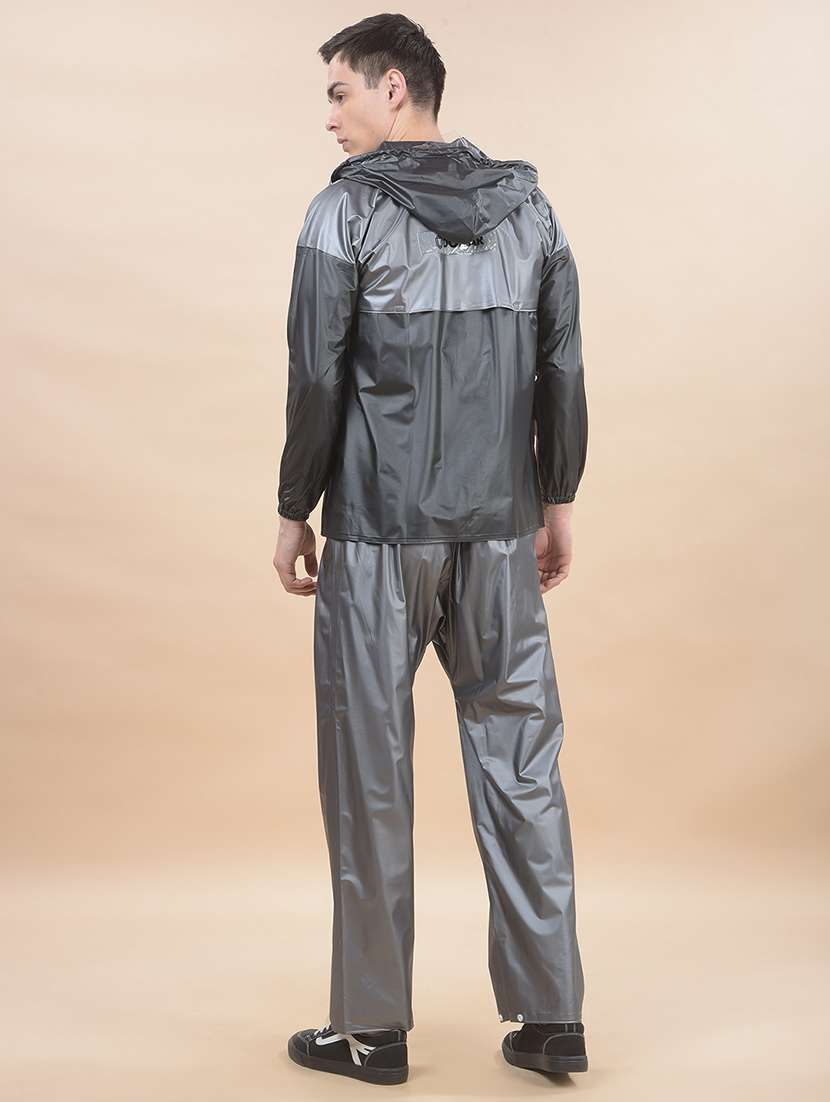 Men Color Block Long Sleeve Hooded Rain Suit Set - 22557673 -  Standard Image - 4