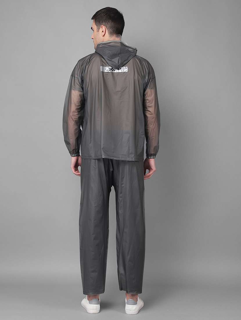 men color block long sleeve hooded rain suit set - 22557681 -  Standard Image - 4