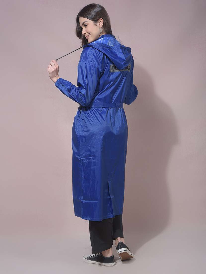 women solid long sleeves raincoat - 22557691 -  Standard Image - 4