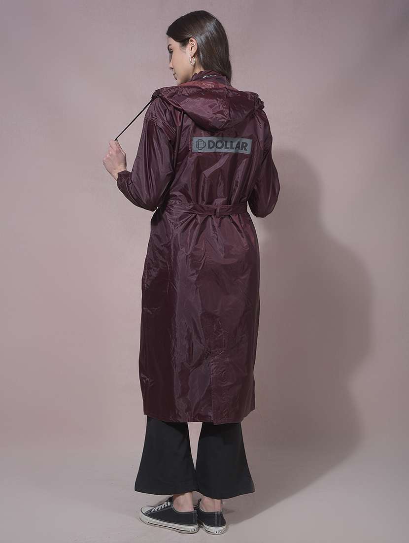 women solid long sleeves raincoat - 22557692 -  Standard Image - 4