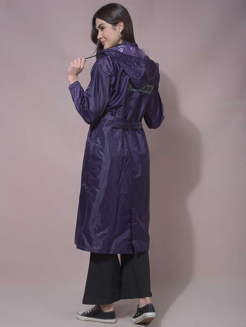 women solid long sleeves raincoat - 22557695 -  Standard Image - 4