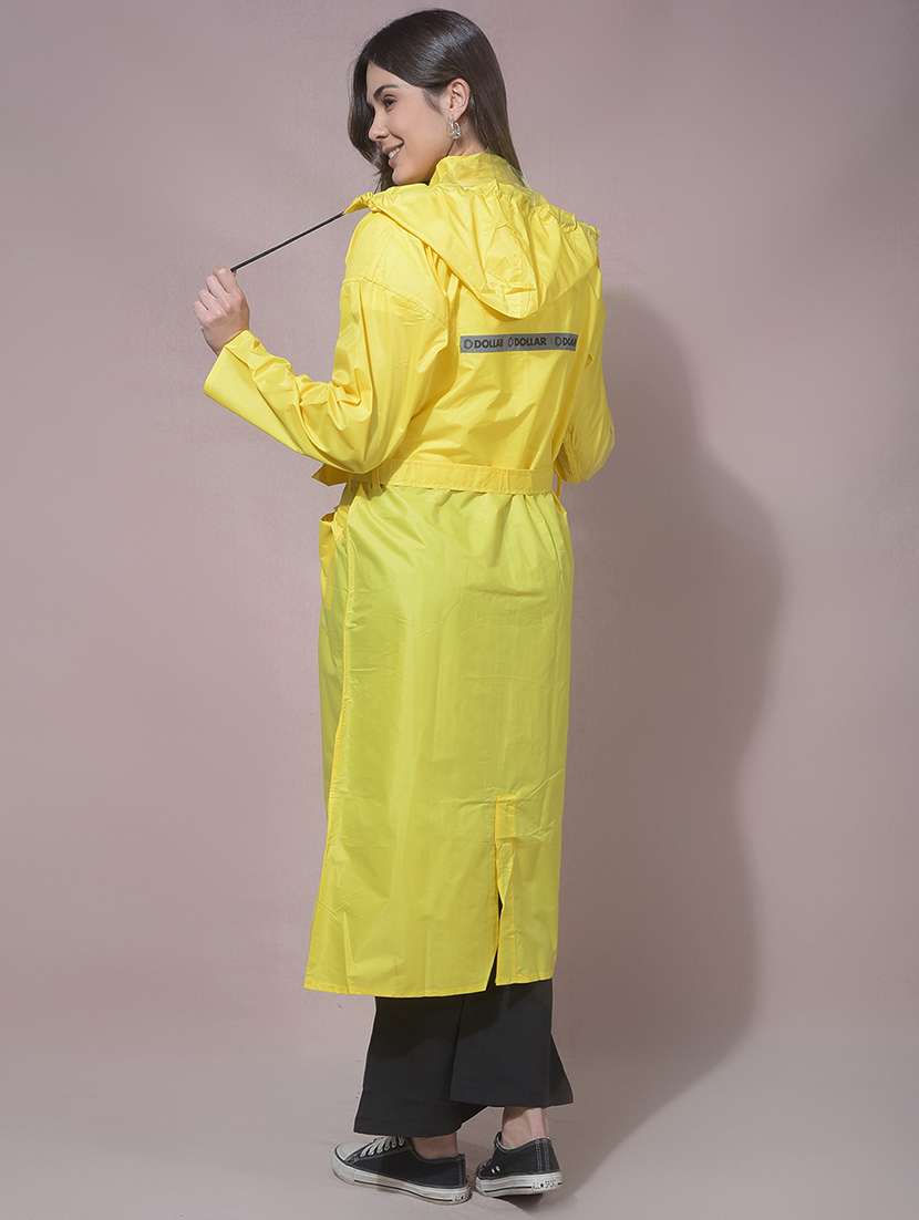 women solid long sleeves raincoat - 22557699 -  Standard Image - 4