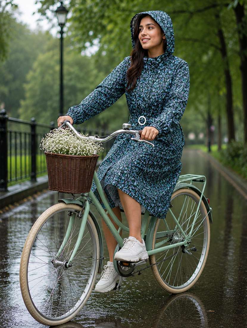 women printed long sleeves raincoat - 22557706 -  Standard Image - 4