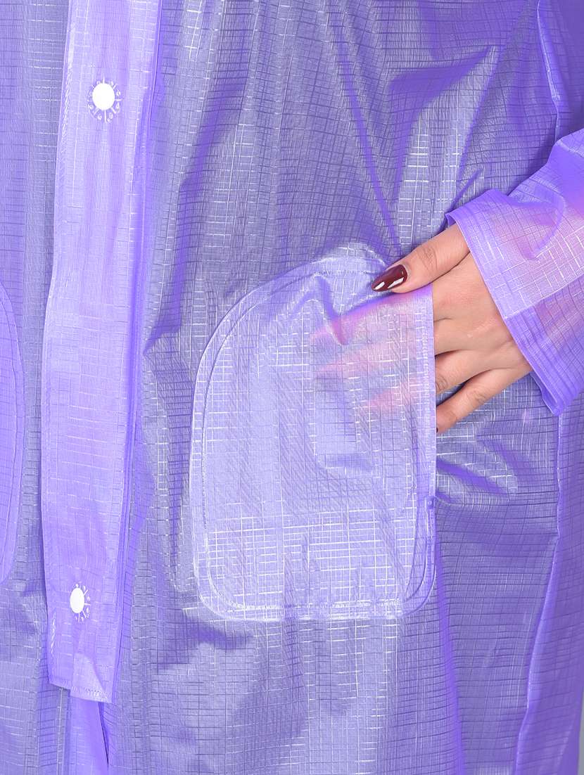 women self design long sleeves raincoat - 22557738 -  Standard Image - 4