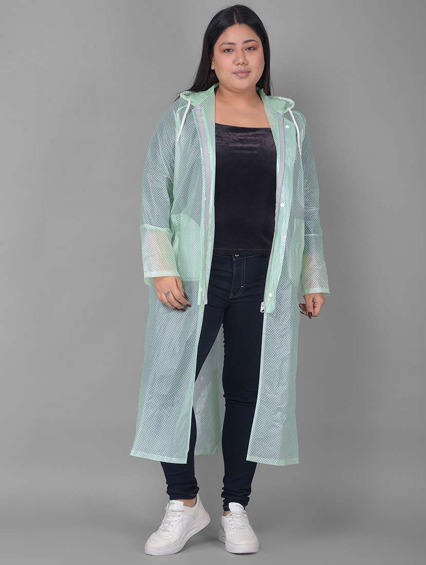 women printed long sleeves raincoat