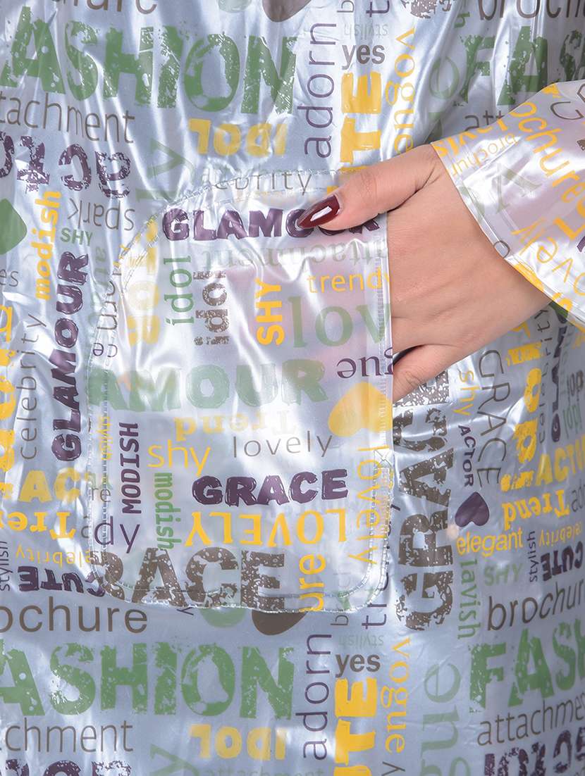 women printed long sleeves raincoat - 22557749 -  Standard Image - 4