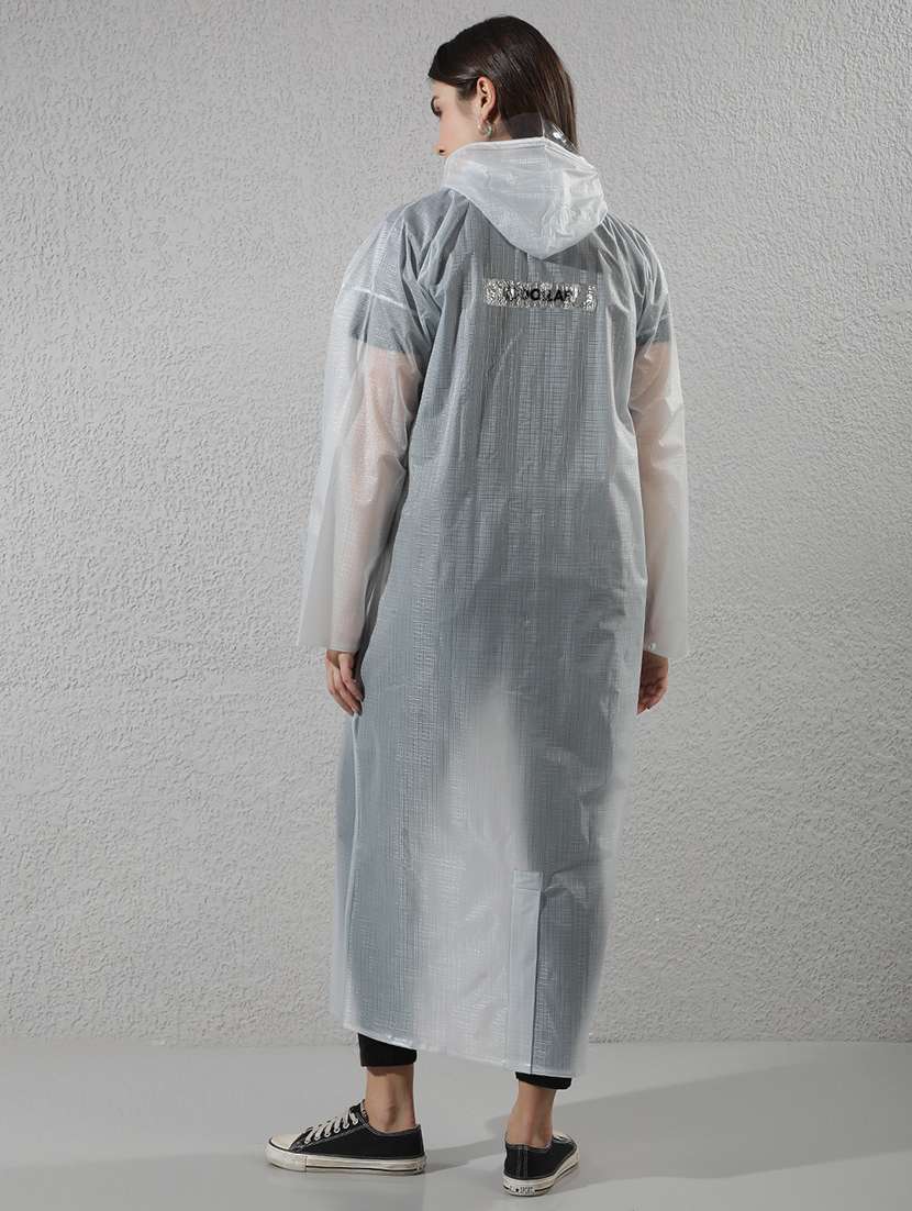 women self design long sleeves raincoat - 22557779 -  Standard Image - 4