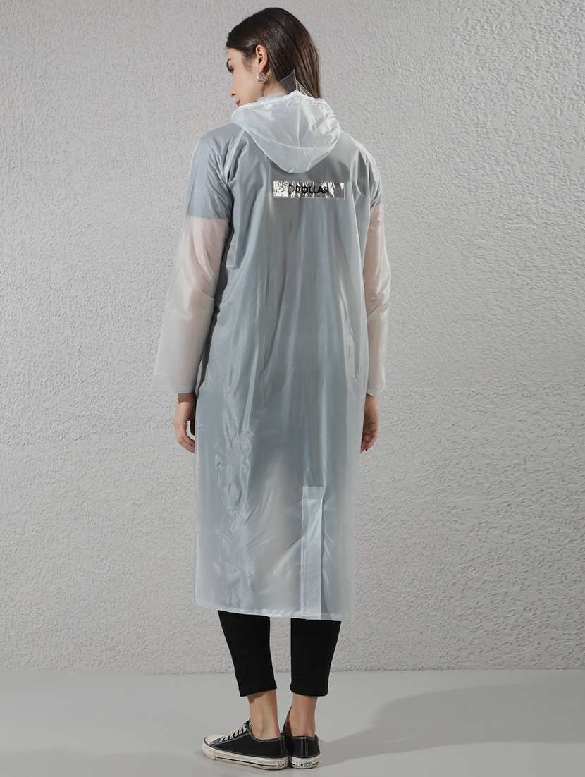 women self design long sleeves raincoat - 22557780 -  Standard Image - 4